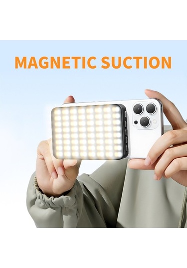 Ulzyvf Taşınabilir Manyetik Led Video Işığı - 3000k-6500k Renk, 10 Aydınlatma Seviyesi, Usb-c Şarj, Klips Ve Soğuk Adaptör Siyah Siyah