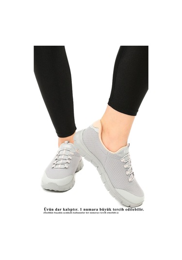 Walkway Buz Gri Pembe Comfort Kadın Spor Ayakkabı Çok Renkli
