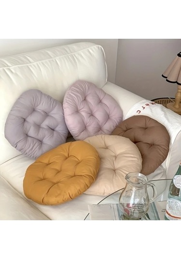 Trendooze Morandi Renkli Basit Yuvarlak Minder, Kahverengi Kahve Rengi Kahve Rengi