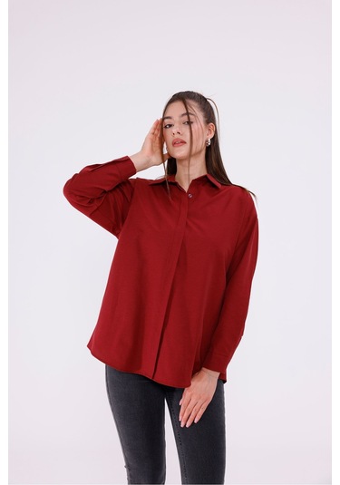 Kadın Trend Gömlek Bordo