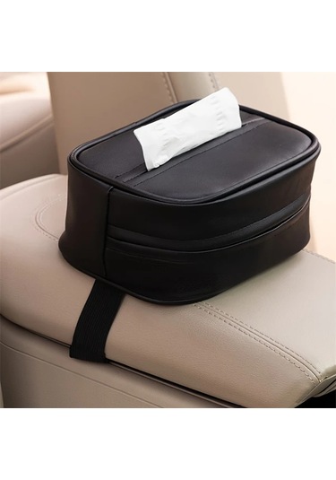 Hightower Araç Arka Koltuk Pu Deri Mendil Tutucu, Evrensel Kağıt Saklama Organizörü A-brown A-kahverengi