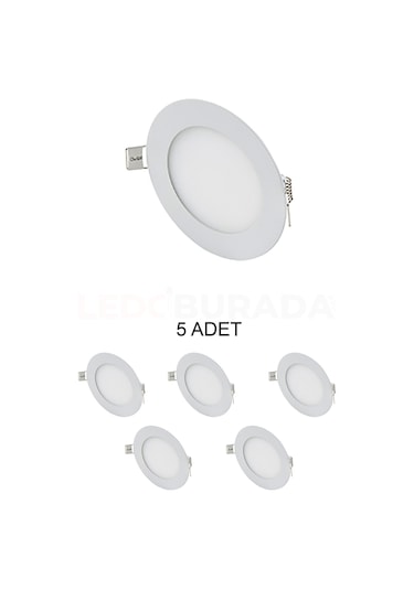 Cata Ct-5145 Slim Led Panel 6w Beyaz - 5 Li Paket Beyaz