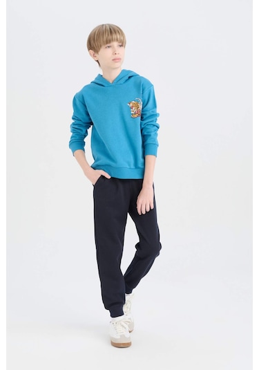 DeFacto Erkek Çocuk 2'li Takım Kapüşonlu Baskılı Sweatshirt Beli Lastikli Eşofman Altı D6872A824CWBE535 DeFacto Erkek Çocuk 2'li Takım Kapüşonlu Baskılı Sweatshirt Beli Lastikli Eşofman Altı D6872A824CWBE535
