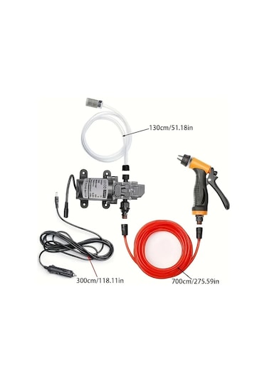 Motion003 1 Takım Taşınabilir Karavan Su Hortumu Nozul Seti 12v Araç Yıkama Tabancası Eğlence Araçları Portatif Temizleyici