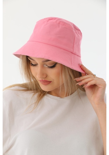 Kadın Balıkçı Pembe Kova Bucket Şapka Pembe