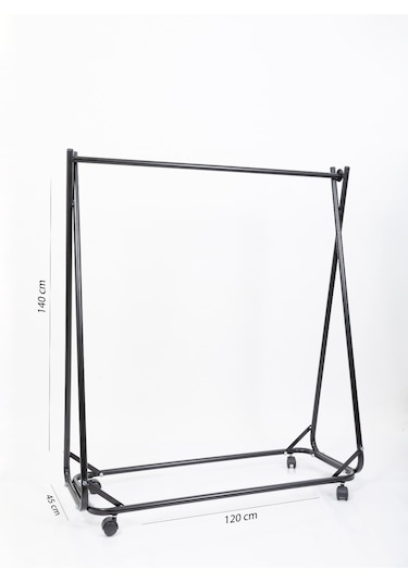 Metal Elbise Askılığı, Demonte Stand, Mağaza, Orta Stand, Askılık Siyah
