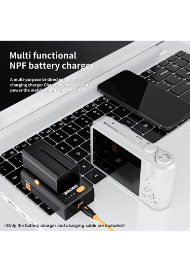 Yifomall Zgcıne Npf-02 Pil Şarj Aleti, Abs Malzeme, Type-c Pd Hızlı Şarj, Dc12v/8.4v Çıkış, 1/4 Vida Delikli Taban