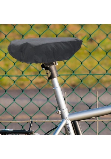 Siyah Açık Bisiklet Koltuğu Yağmur Kapak Aksesuarları Su Geçirmez Eyer Yağmur Toz Kapağı Siyah