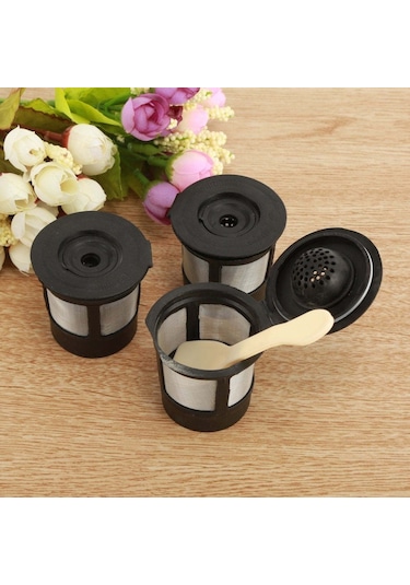 Moveevo Yeniden Doldurulabilir 3'lü Kahve Filtresi - Keurig K50/k55 Uyumlu Siyah