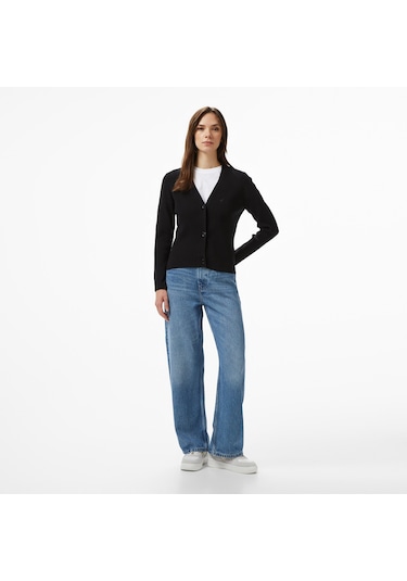 Nautica Kadın Siyah Regular Fit Hırka Düz 57s144t Siyah
