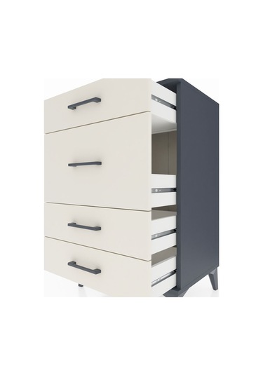 Hyperion Komodin 4 Çekmeceli 60x44x96 Antrasit-aytaşı Antrasit