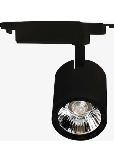 3 Adet Siyah-beyaz 6000-6500k 30w Ray Spot +1m Raylı Mağaza Ve Vitrin Armatürü