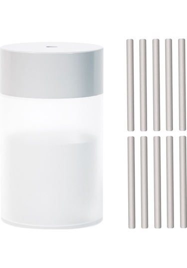 Yifomall Ev Ve Araç Kullanıma Uygun Usb Nemlendirici Aromaterapi Makinesi - Renkli Buhar Atomizer + 10 Adet Pamuk Çubuğu Beyaz