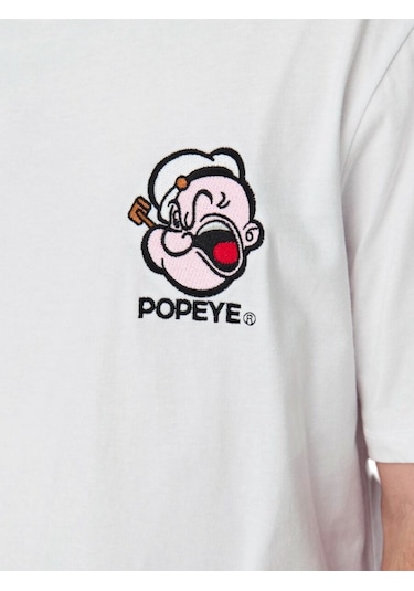 Only Erkek Popeye Regular Kısa Kollu Tişört 22029521 Beyaz