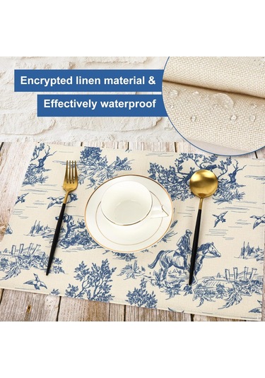 Ülke Baskı Placemats 4 Paket Ev Mutfak Masası, 12 X 18 İnç 12x20 İnç