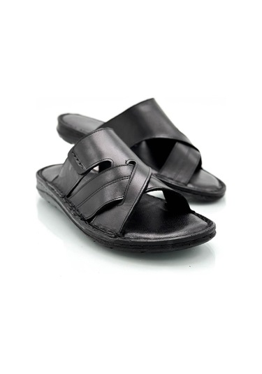 Hakiki Gerçek Deri Erkek Terlik Hafif Terlik Deri G Siyah G Siyah