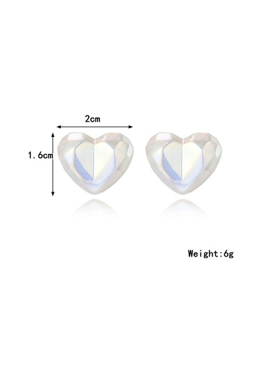 E2209-6 Senfoni Dilimlenmiş Kalp Saplama Küpe Takı