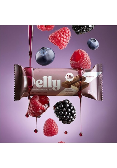 Delly Çikolata Kaplı Yüksek Proteinli Karışık Bar 12 x 40 G
