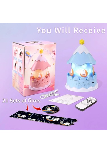 Çocuklar Gece Işık Projektör 21 Filmler Ve Bluetooth Müzik Çalar