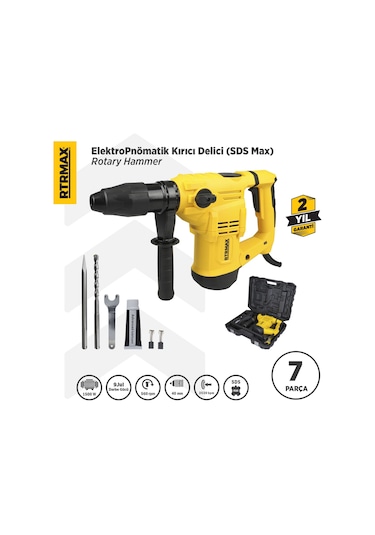 Rtrmax RTM240 Elektropnömatik Sds Max Kırıcı ve Delici 1500 W 9.0 Jul 40 mm