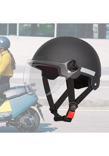 Neevoyu Siyah Elektrikli Araç Kaskı - 3c Onaylı Güvenli Korumalı Kask