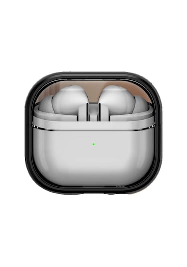 E2m Apple Uyumlu AirPods 4 Crystal Standlı Kılıf Siyah Siyah