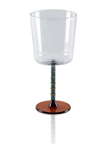 The Mia Line Şarap Kadehi Yeşil 300 Ml Şeffaf