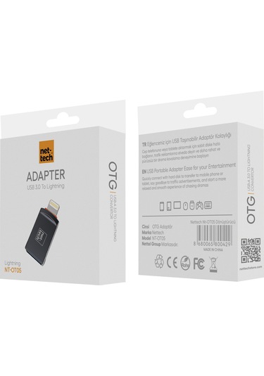 Nettech Nt-ot05 Usb To Lightning Dönüştürücü Siyah
