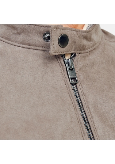 Jack&jones Dylan Clean Erkek Kahverengi Bisiklet Yaka Ceket Kahverengi