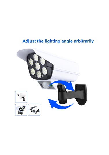 Qingmipy Güneş Enerjili Dış Mekan Aydınlatma Led Simülasyon Kamera Güvenlik Işığı, Hırsızlık Önleyici Siyah
