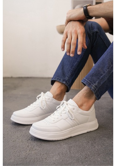 Daxors D0163 Günlük Ortopedik Erkek Sneaker Spor Ayakkabı Beyaz