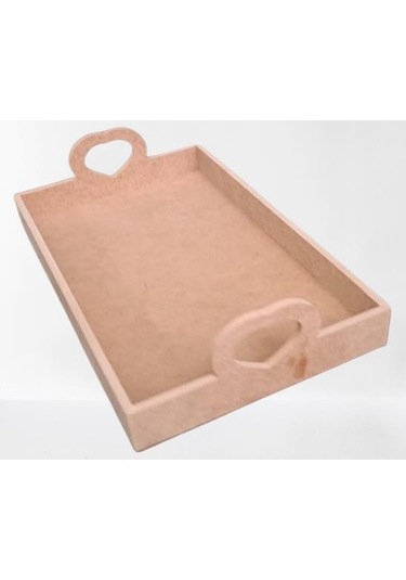 Hobi Adn 90367 Model Tepsi Kalplı Ahşap Mdf Ham El Yapım