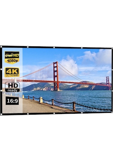 Boyut:120 İnç (4:3) İnce Polyester Projektör Film Perdesi