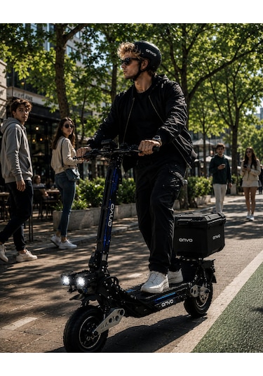 Onvo Rx-09 3000w 1500x2 Elektrikli Scooter Kask Hediyeli Siyah