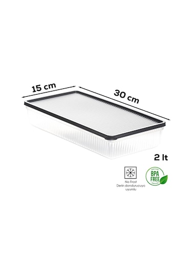 Porsima 1101 Dikdörtgen No-Frost Çok Amaçlı Saklama Kabı Set 4'lü