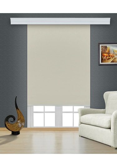 Stor Perde Kalın Kumaş (Keten) Krem Renk Modern Perde Store