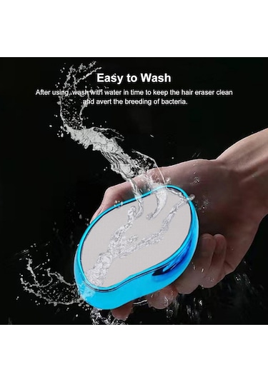 Moveevo Manuel Cam Kıl Öğütme Ağrısız Fiziksel Peeling Kıl Alma Cihazı Mavi