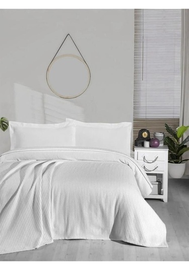 Mulberry Örgü Pike Tek Kişilik %100 Pamuk Yumuşak Dokulu 170x230