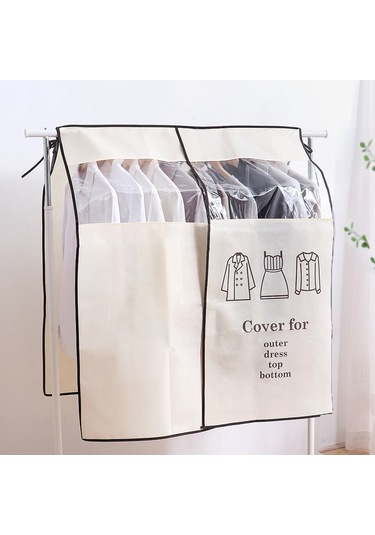 Teltree "premium Kıyafet Koruma Örtüsü - 90x110cm Şeffaf Askılı Çanta" Bej
