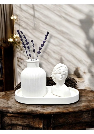 Bernami Mumluk Şamdanpinterest Kadın Figürlü Vazo Seti & Dekoratif Obje & Tabak & Roller Vazo Diğer
