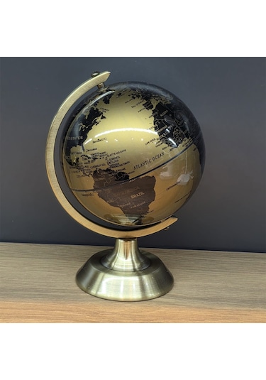 Büro Ev Ofis Dekoru İçin Metal Ayaklı Golden Dünya Küresi
