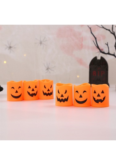 Cadılar Bayramı Dekorasyonu 6 Adet Cadılar Bayramı Mumları, Led Mumlar, Pil İle Çalışan Led Çay Işıkları Cadılar Bayramı Ev Dekorasyonu İçin Çok Renkli