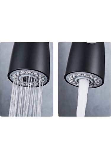 ON2 SPİRALLİ SİYAH MODERN MUTFAK - EVİYE BATARYASI