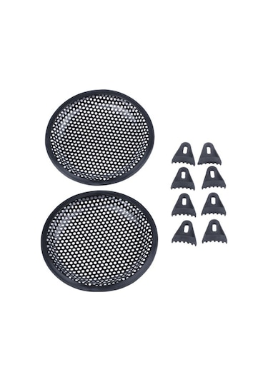 Flybuy 6.5 Metal Örgü Yuvarlak Hoparlör Kapağı - Siyah - 2 Adet Araba Subwoofer Ve Hoparlör Koruma İzgarası