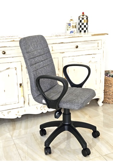 Monoblok Ofis Öğrenci Çalışma Koltuğu Gri Açık Gri