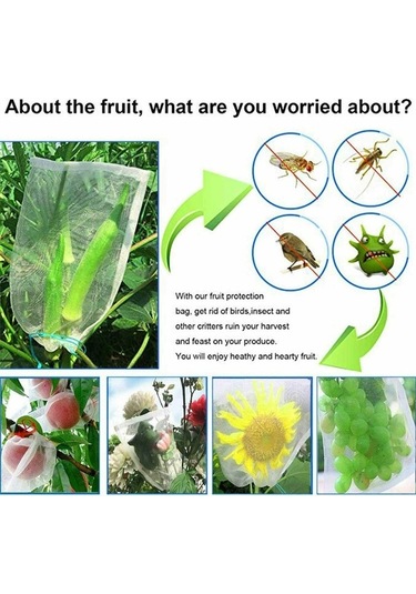 Tongxida 100 Adet 10x15 Cm Nilon Çanta, Bahçe Engeli Ağı, Haşere Ve Kuş Koruyucu