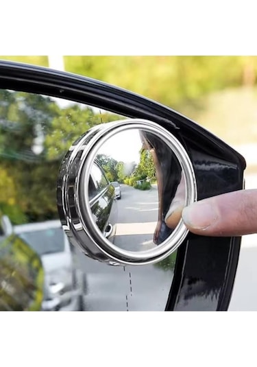 Araç Araba Kör Nokta Aynası Dış Dikiz Ilave Kolay Görüş Krom Gümüş Yuvarlak Ayarlanabilir