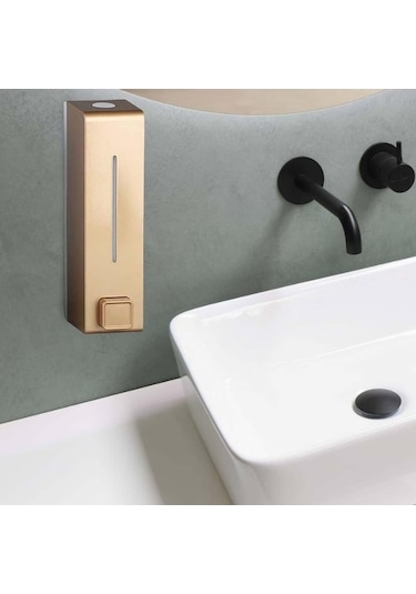 Didadodo Suntek 600ml Sabunluk Duvara Monte Banyo Duş Şampuanı Otel Altın, Gümüş Renk Seçeneği 11.8x5cm Çift Kişilik