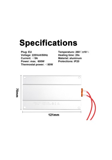 Xindoker Led Ampul Tamiri İçin Otomatik Isıtıcı Tabanı - 260 C Hızlı Isı, 220v Avrupa Şarjı, H-002 Isı Plakası