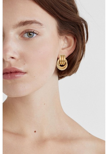 Chavin Gold Bijuteri Retro Tarz Bayan Mini Halka Küpe Ev18sr Gold